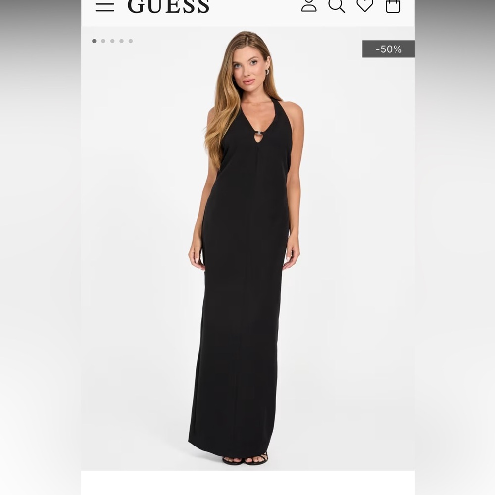 Guess Black Halter Maxi Dress New Size Medium